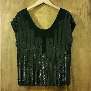 New Size small Sequin blouse with shear detail